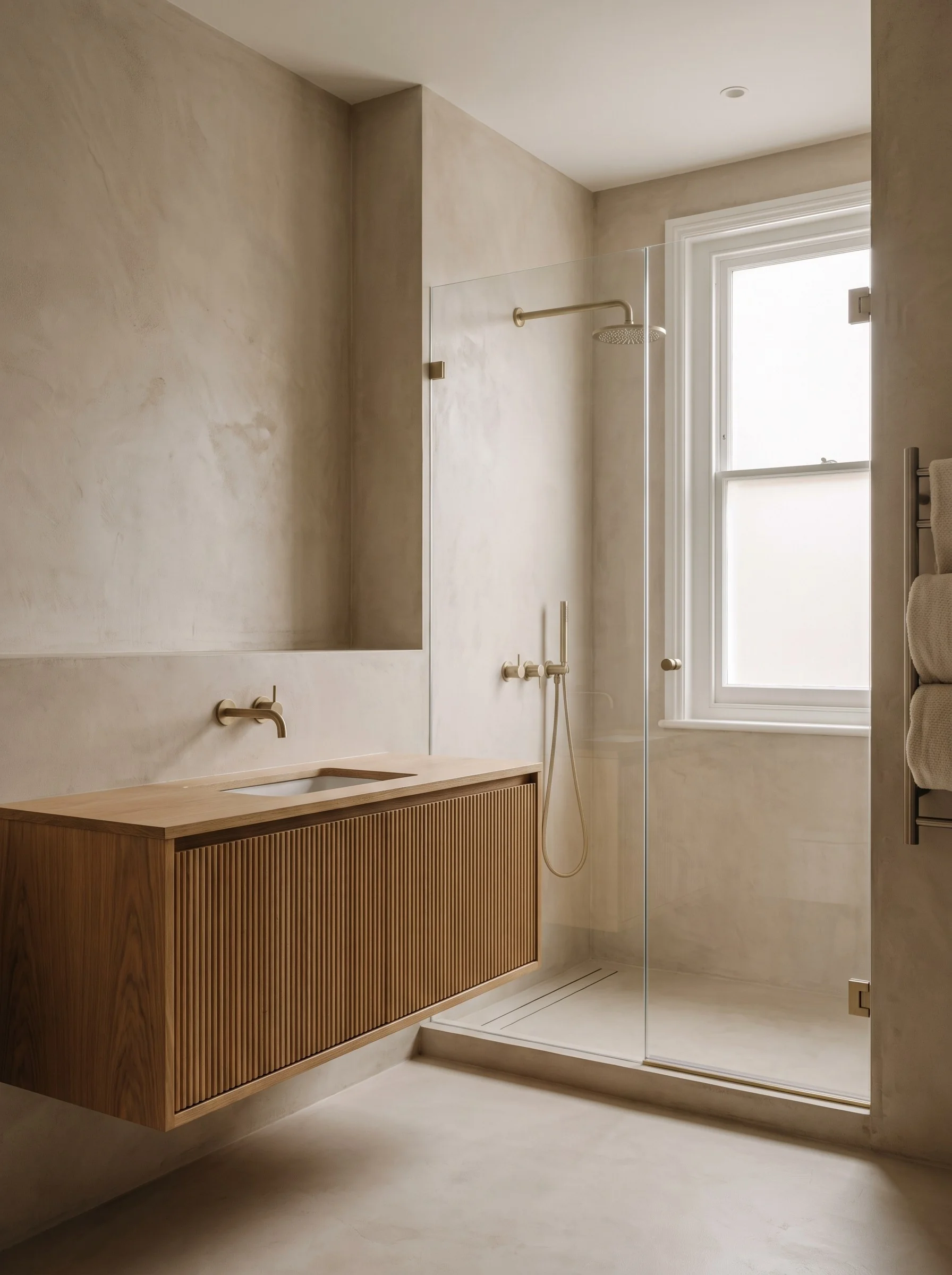 Bathroom remodel in the Lehigh Valley, PA — walk-in shower, warm tile, frameless glass | VM Power Kitchen & Bath